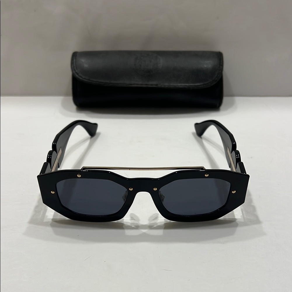 Versace Black Sunglasses with Gold Accents
